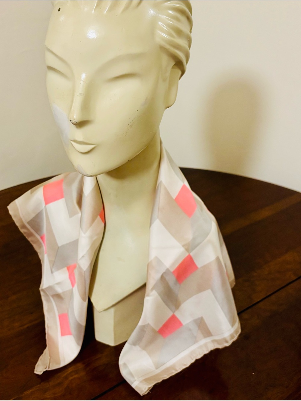 Vintage Burmel Silk Hand Rolled Square Scarf Made In Italy